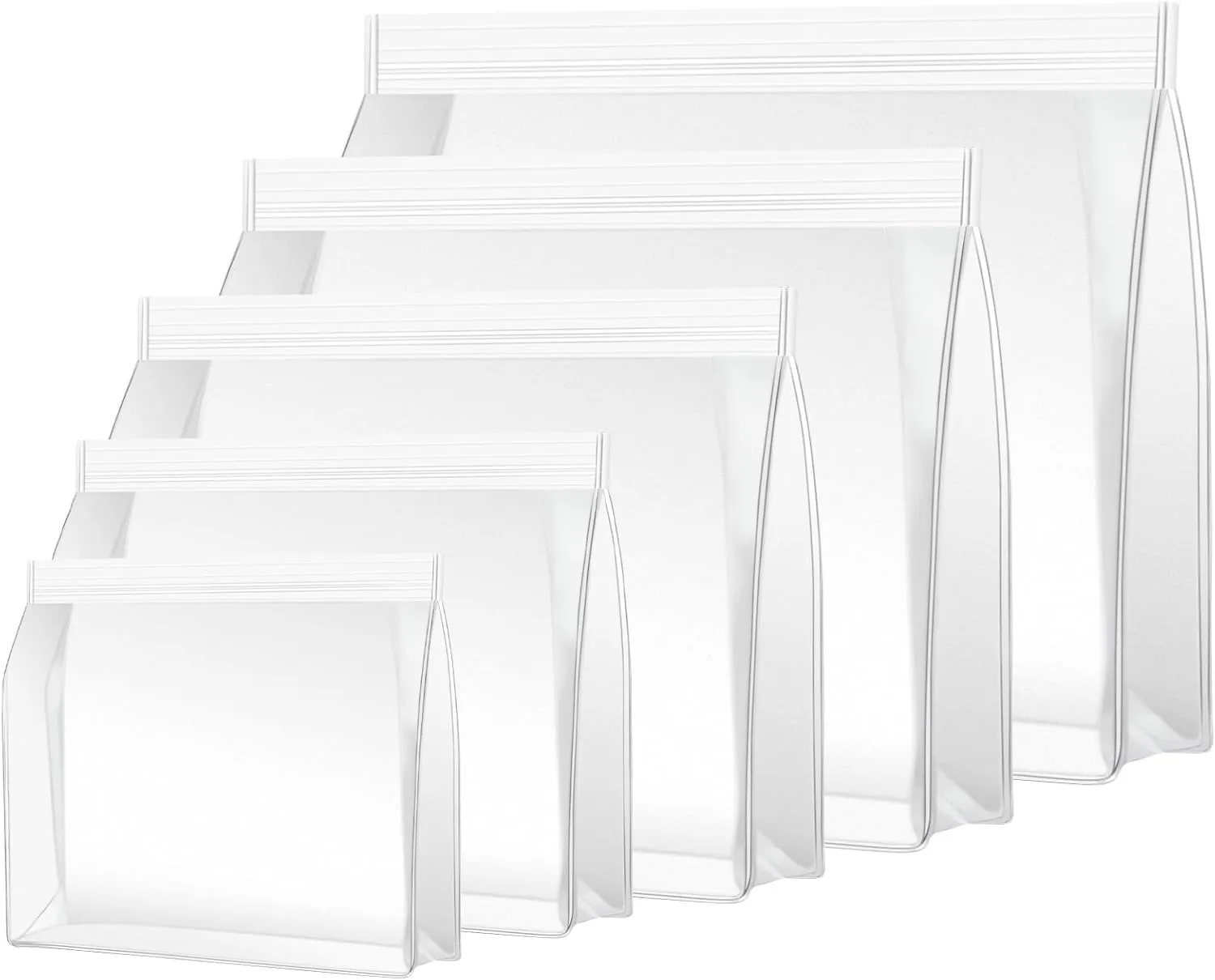 30 Pack Clear Makeup Bag Organizer Cosmetic Zipper Pouch TSA Approved Small Travel Pouches for Toiletries Transparent EVA Reusable Waterproof Plastic Clear Gift Bags Bulk, Frosted, Mixed Sizes