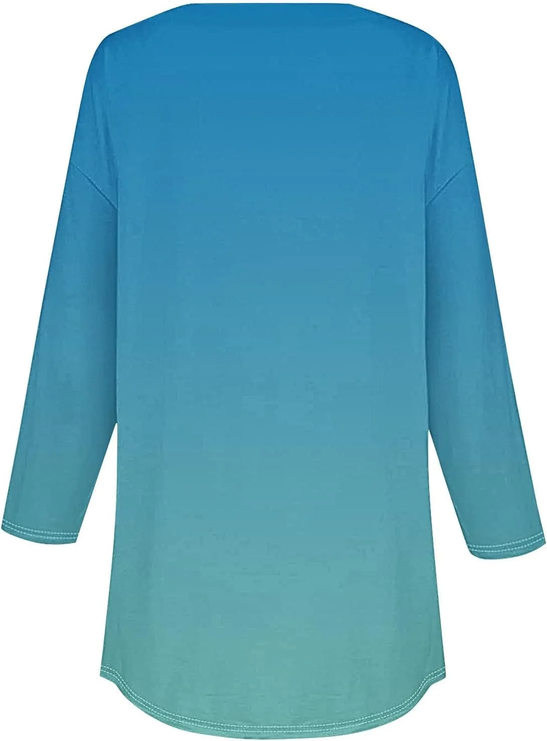 3/4 Length Sleeve Womens Tops 2025 Casual Loose Fit Long Tunic Tops Henley Neck Three Quarter Sleeve Button Up Shirts