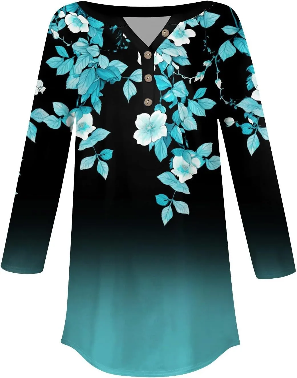 3/4 Length Sleeve Womens Tops 2025 Spring Summer Henley Neck Trendy Shirts Loose Fit Dressy Casual Blouses