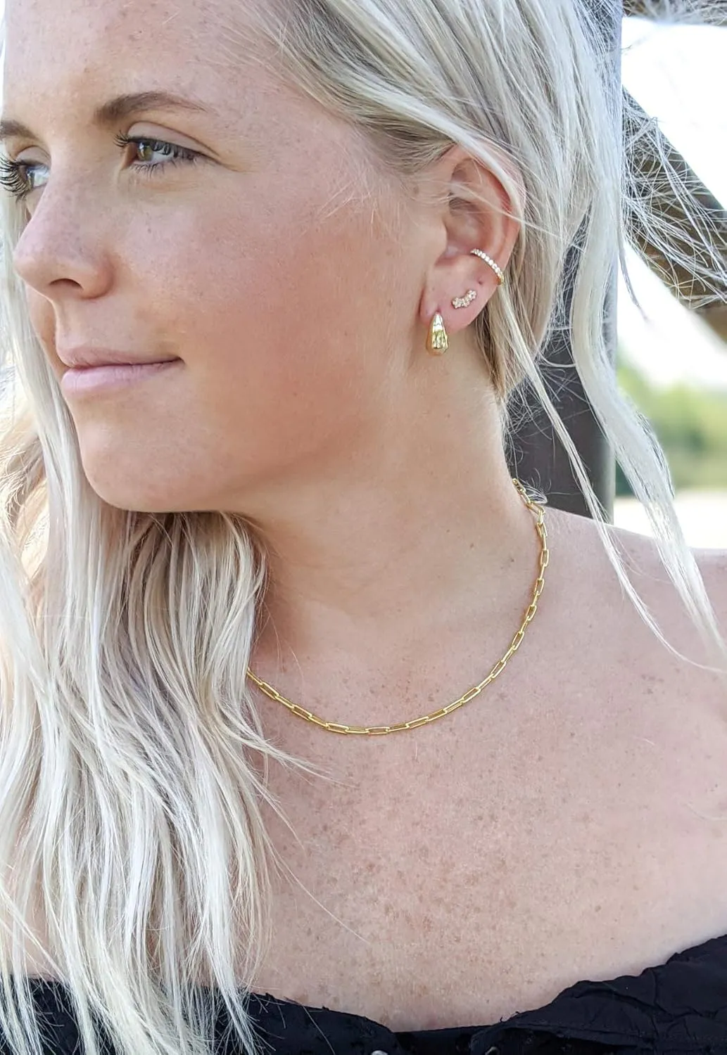 925 Sterling Silver 18K Gold Plated Huggie Ear Cuff for Women | Clip on Cartilage | Set of Three Ear Wraps