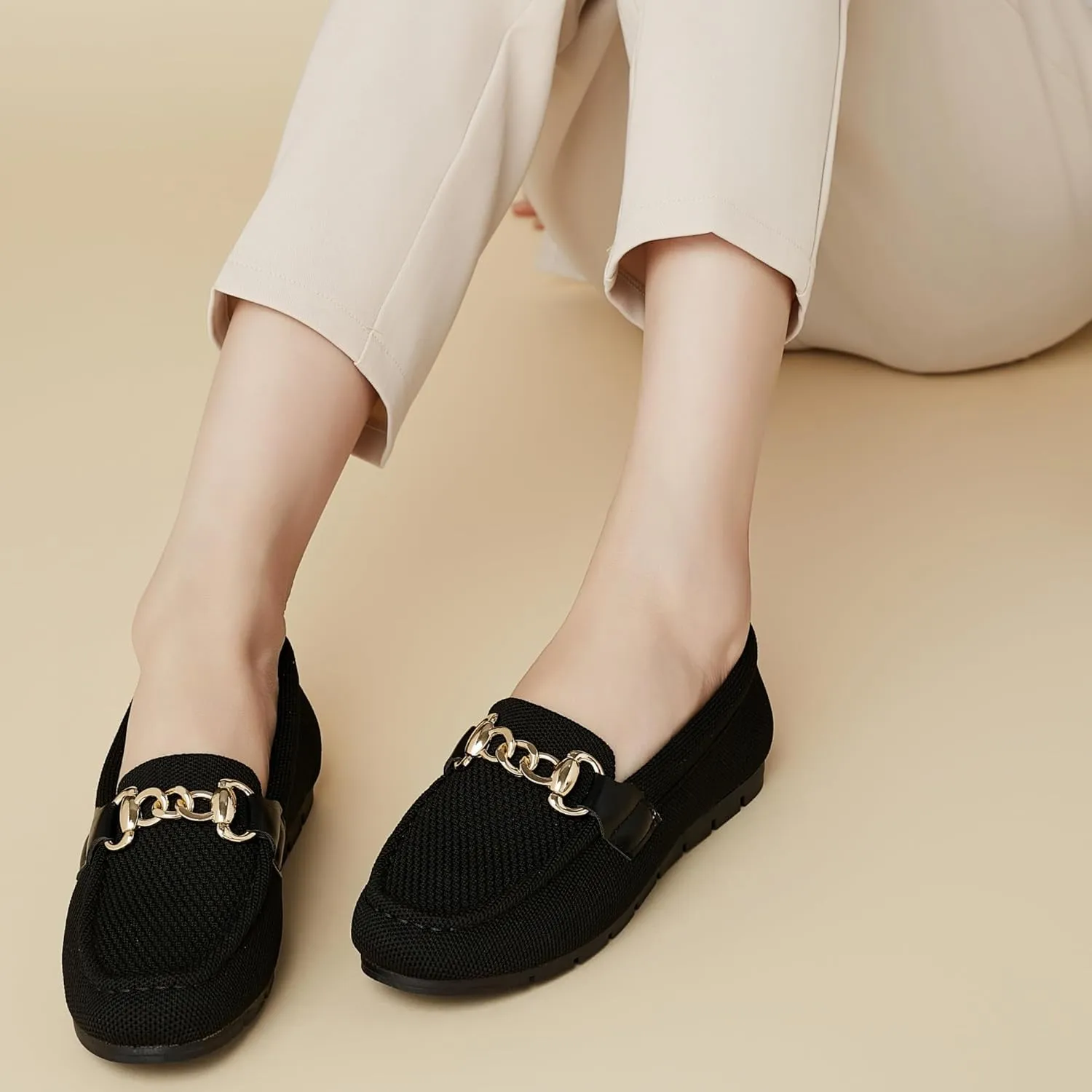 ABEJOJO Women's Loafer Shoes, Comfortable Slip on Casual Flat Penny Shoes for Walking, Driving, Dressy