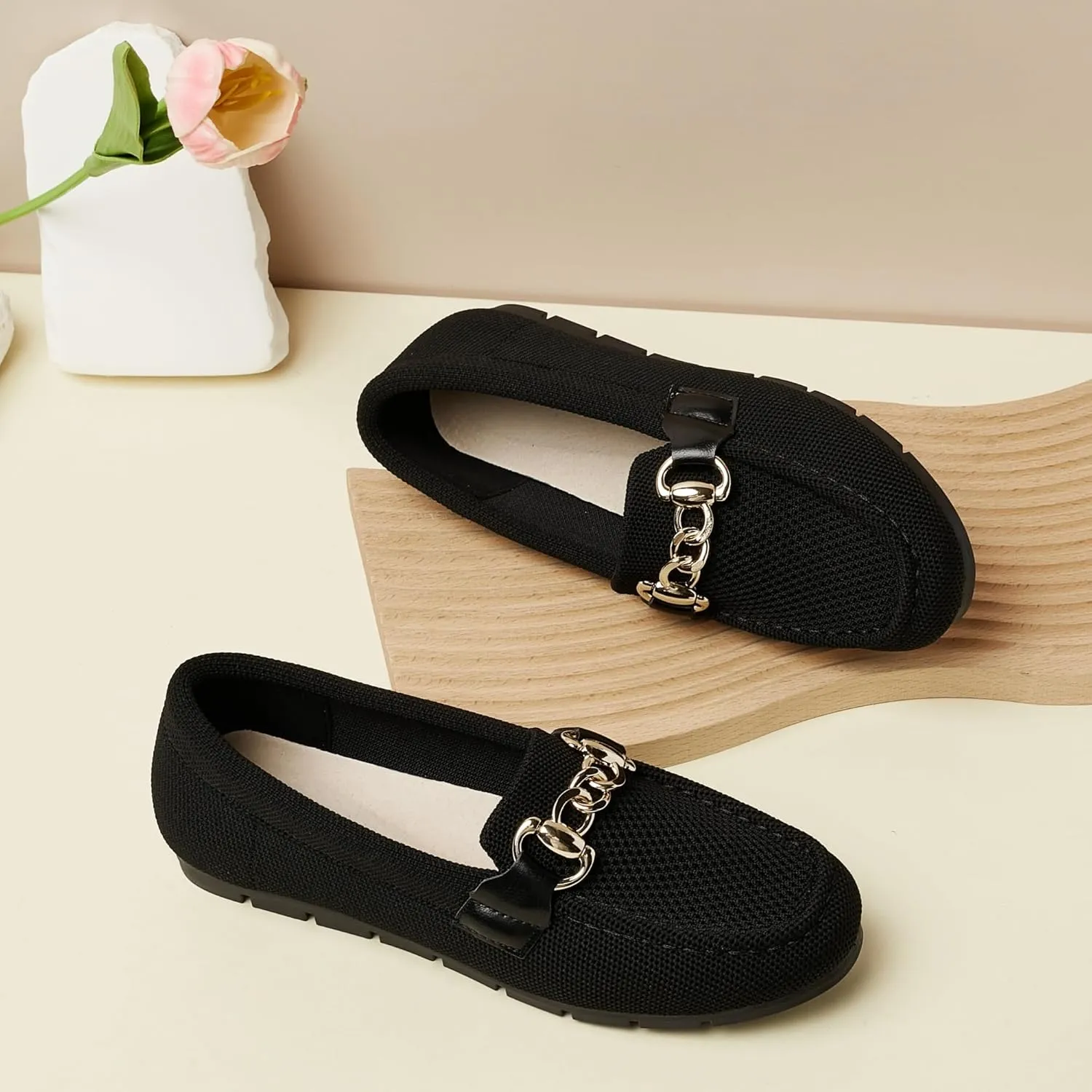 ABEJOJO Women's Loafer Shoes, Comfortable Slip on Casual Flat Penny Shoes for Walking, Driving, Dressy
