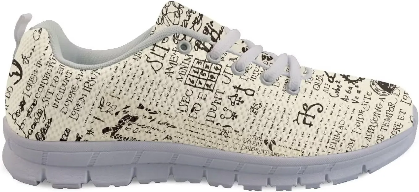 AmzPrint Women Men Shoes for Bike Work Nursing Restaurants Walking Sneakers White Sole Running Shoes for Women Men Sneakers