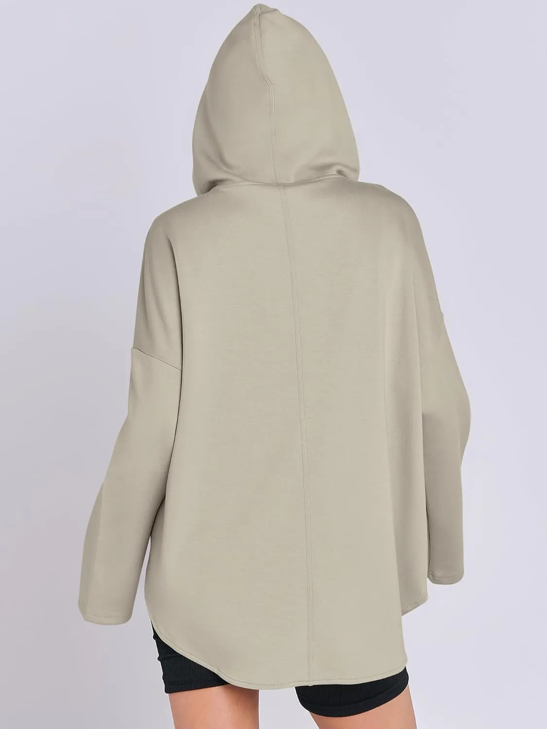 ANRABESS Womens Oversized Hoodie Quarter Zip Sweatshirts 2025 Spring Tunic Pullover Top Trendy Teen Girls Preppy Clothes