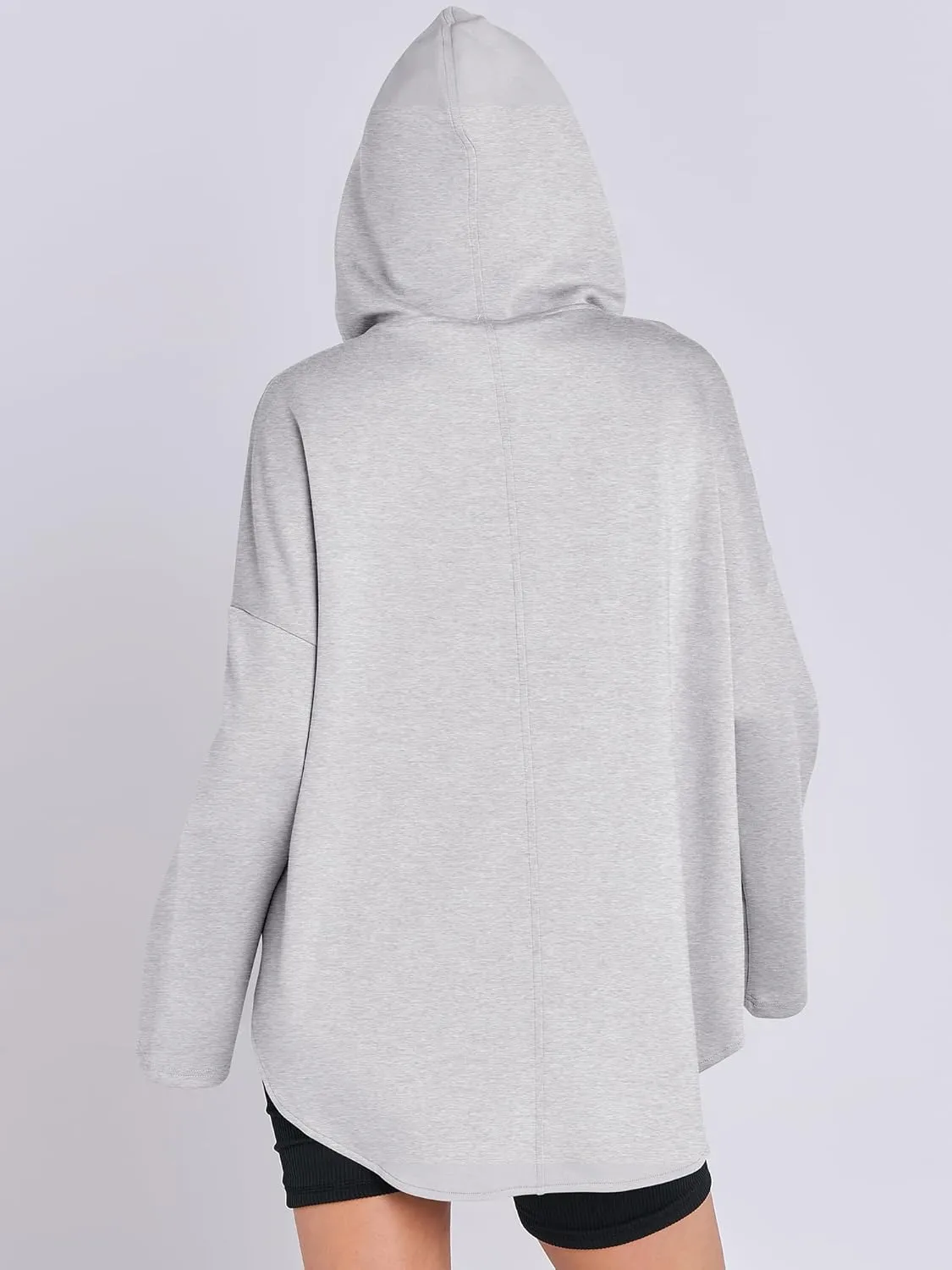 ANRABESS Womens Oversized Hoodie Quarter Zip Sweatshirts 2025 Spring Tunic Pullover Top Trendy Teen Girls Preppy Clothes