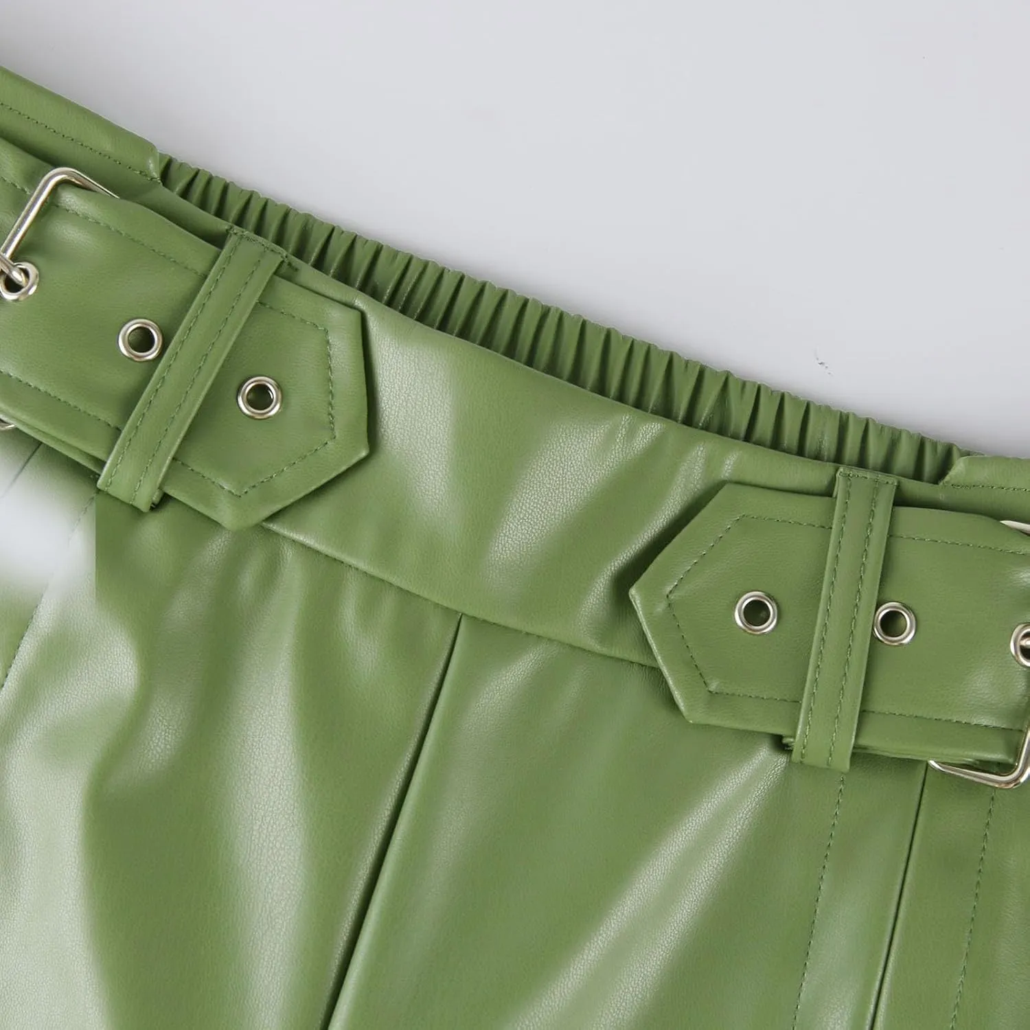 Azeralia Wide Leg Pants Woman Leather Pants High Waist Wide Leg Flared Pants Casual Loose Trousers
