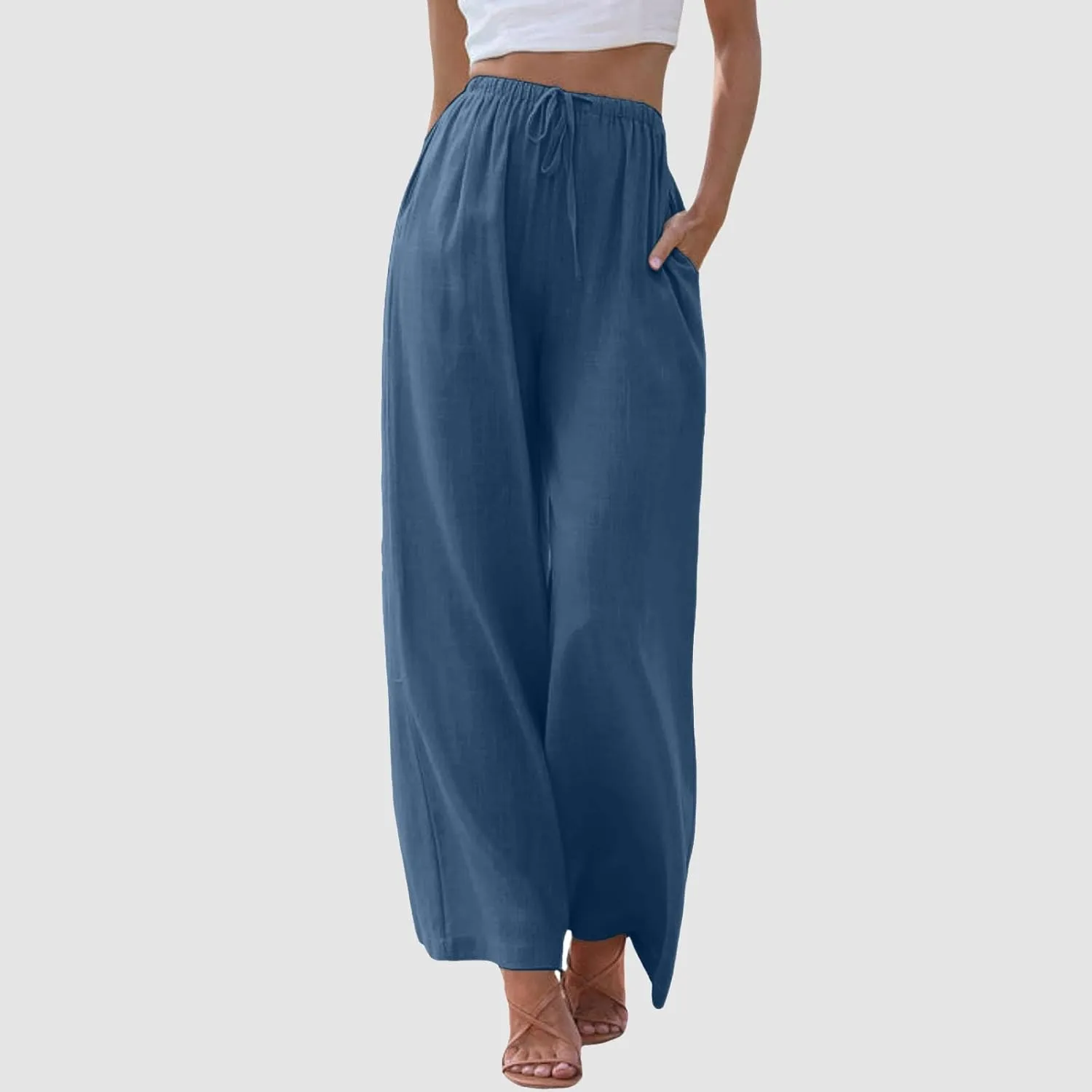 Barrel Pants for Women Winter Active Vacation Trousers with Pockets Barrel Pants Straight Leg
