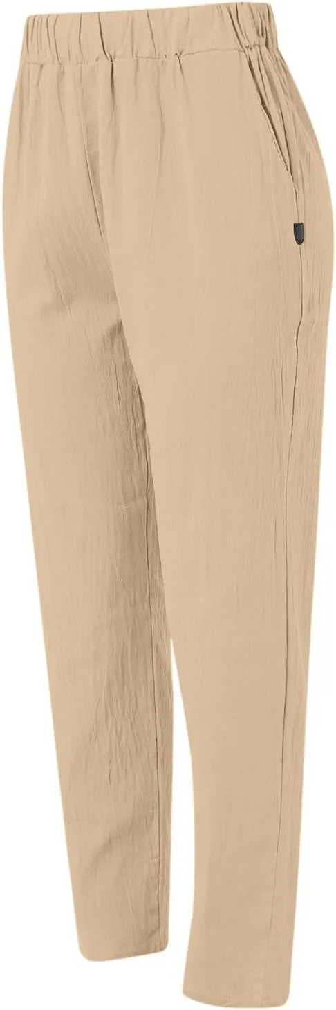 Beach Pants for Women Trendy 2025 Lounge Loose Drawstring Elastic Waist Pant Trousers Casual Summer Slacks Clothes