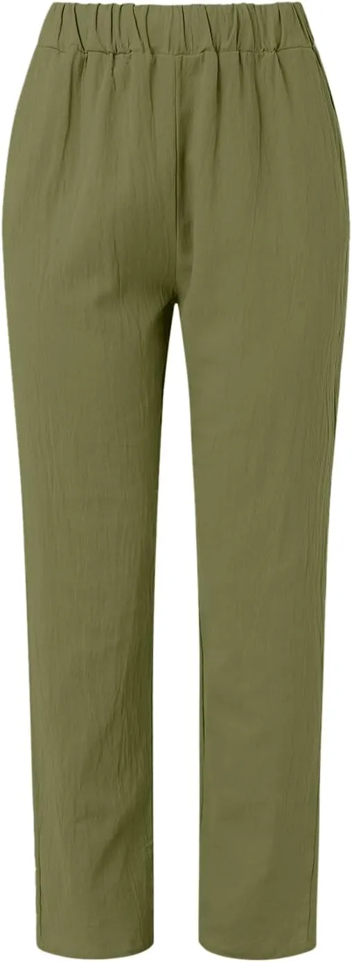 Beach Pants for Women Trendy 2025 Lounge Loose Drawstring Elastic Waist Pant Trousers Casual Summer Slacks Clothes