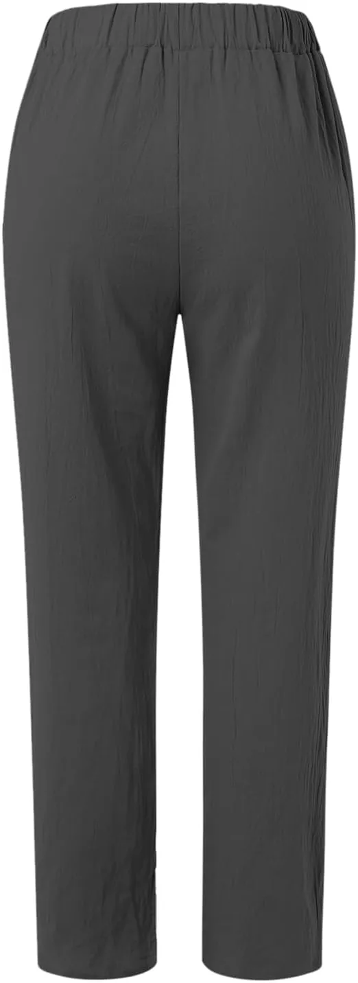Beach Pants for Women Trendy 2025 Lounge Loose Drawstring Elastic Waist Pant Trousers Casual Summer Slacks Clothes