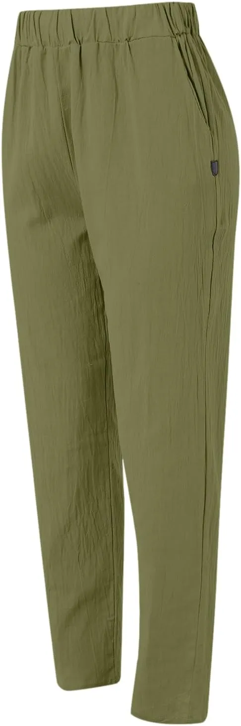 Beach Pants for Women Trendy 2025 Lounge Loose Drawstring Elastic Waist Pant Trousers Casual Summer Slacks Clothes