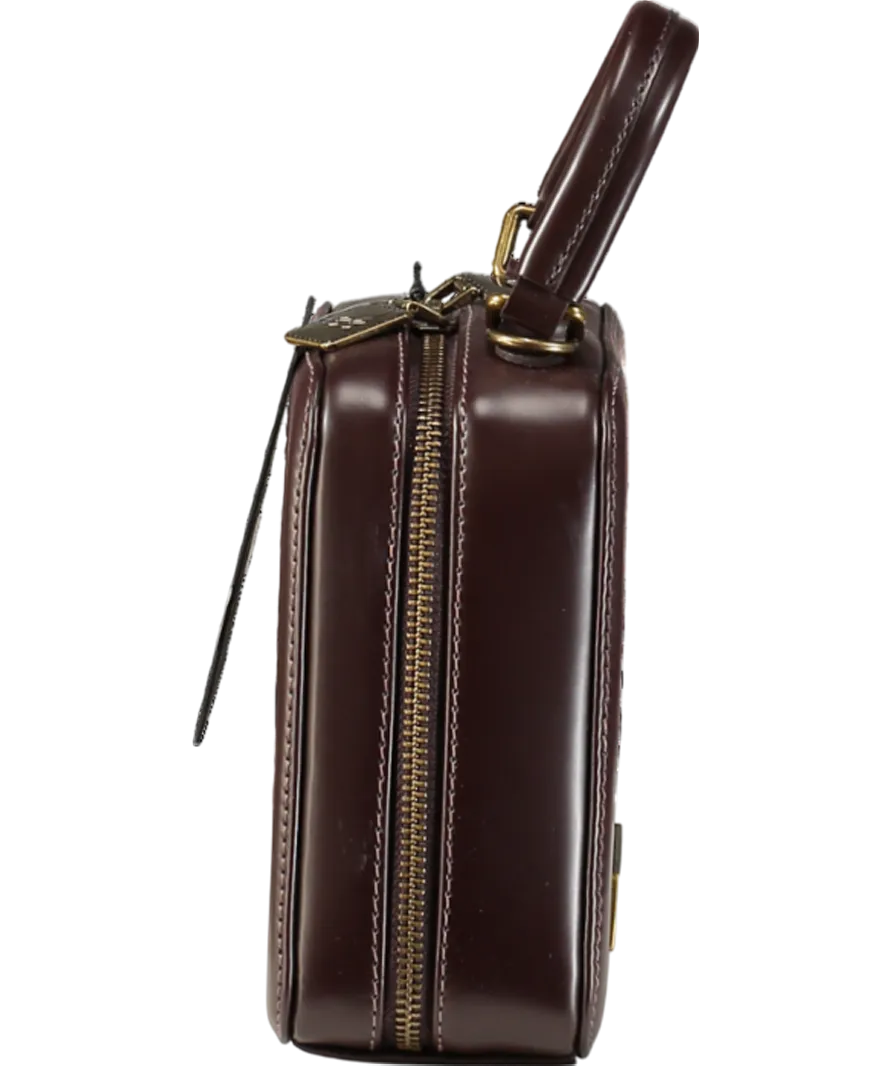 Beara Beara Brown Leather "the Meg" Minimalist Box Style Handbag One Size