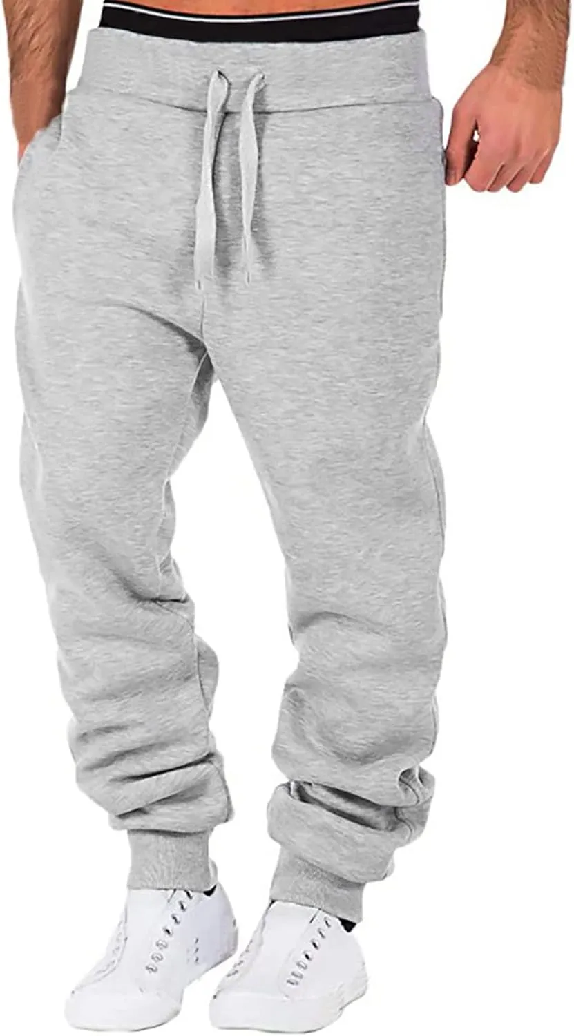 Big and Tall Sweatpants for Men Athletic Workout Jogger Pants Drawstring Trousers Men's Winter Fleece Pants Sherpa