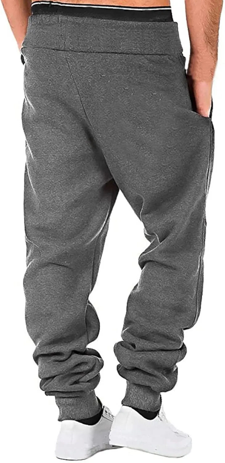 Big and Tall Sweatpants for Men Athletic Workout Jogger Pants Drawstring Trousers Men's Winter Fleece Pants Sherpa