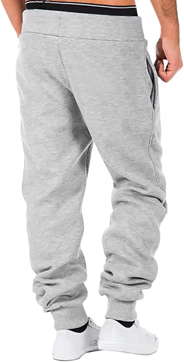 Big and Tall Sweatpants for Men Athletic Workout Jogger Pants Drawstring Trousers Men's Winter Fleece Pants Sherpa