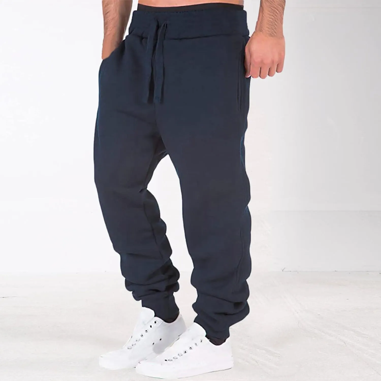 Big and Tall Sweatpants for Men Athletic Workout Jogger Pants Drawstring Trousers Men's Winter Fleece Pants Sherpa