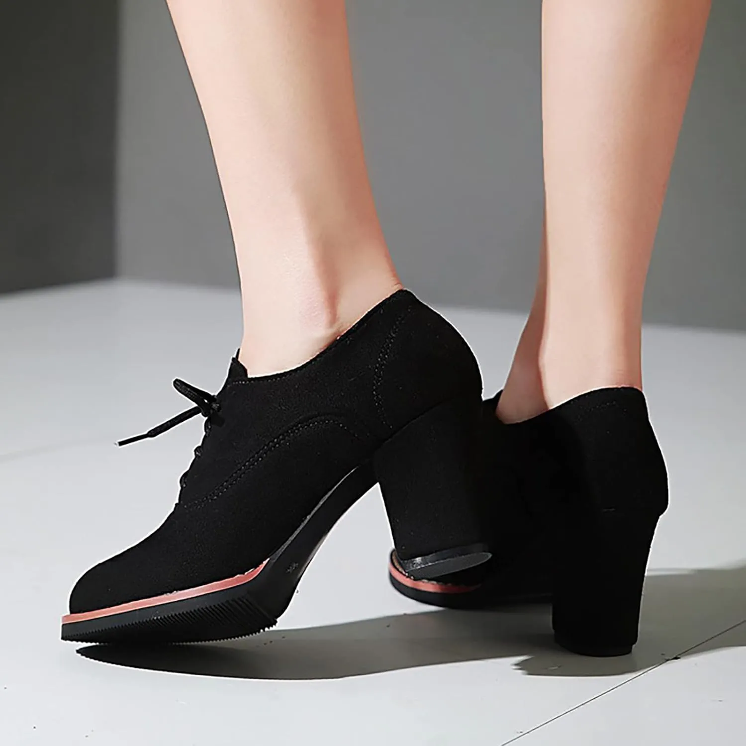 Black Booties for Women Ankle Wide Width Booties Womens Leather Boots Ankle Heeled Bootie for Women Dressy Fashion Casual Comfy Soft Slip on Pointed Toe Chunky Stacked Heel