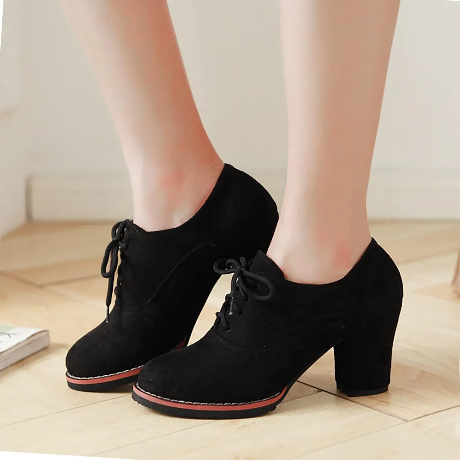 Black Booties for Women Ankle Wide Width Booties Womens Leather Boots Ankle Heeled Bootie for Women Dressy Fashion Casual Comfy Soft Slip on Pointed Toe Chunky Stacked Heel