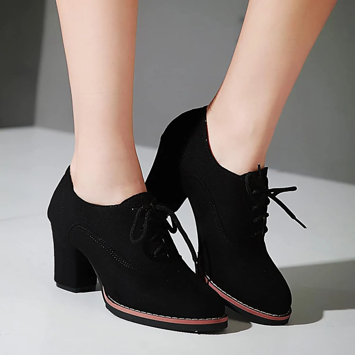 Black Booties for Women Ankle Wide Width Booties Womens Leather Boots Ankle Heeled Bootie for Women Dressy Fashion Casual Comfy Soft Slip on Pointed Toe Chunky Stacked Heel