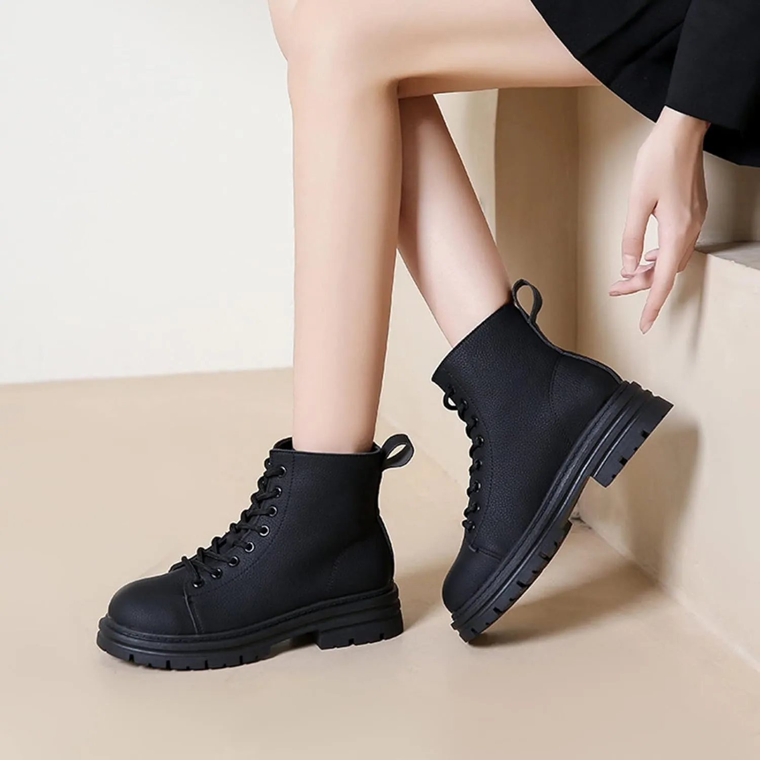 Black Booties for Women Ankle Womens Booties Fall 2024 Brown Boots Women Fall Ankle Barefoot Shoes Women Lightweight Cute Round Toe Pointed Toe Stacked Mid Heel