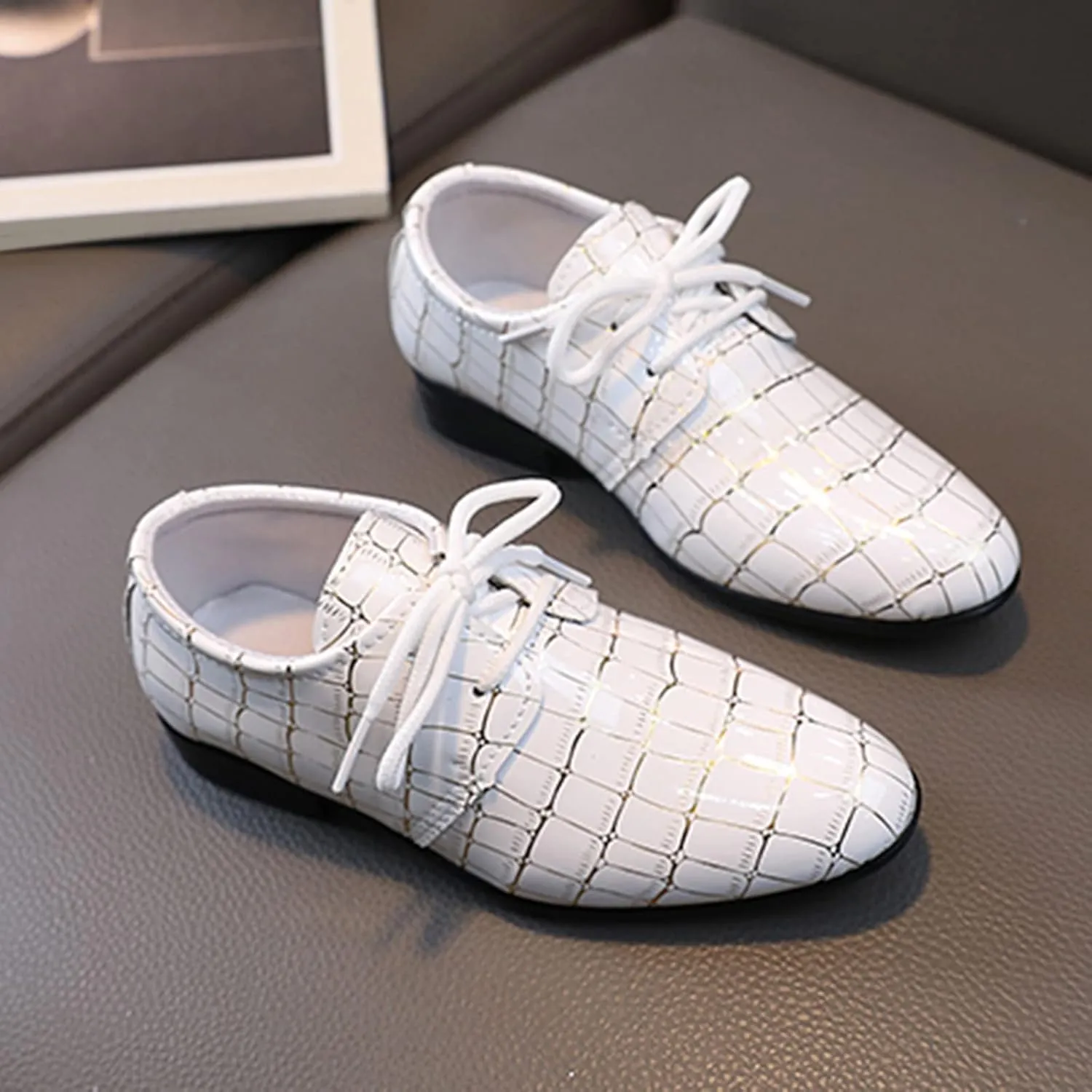 Boys Pointed Toe Dress Shoes Boy??s Dress Oxford Formal Shoes Toddler Lace Up Loafer Wedding Shoes Leather Shoes