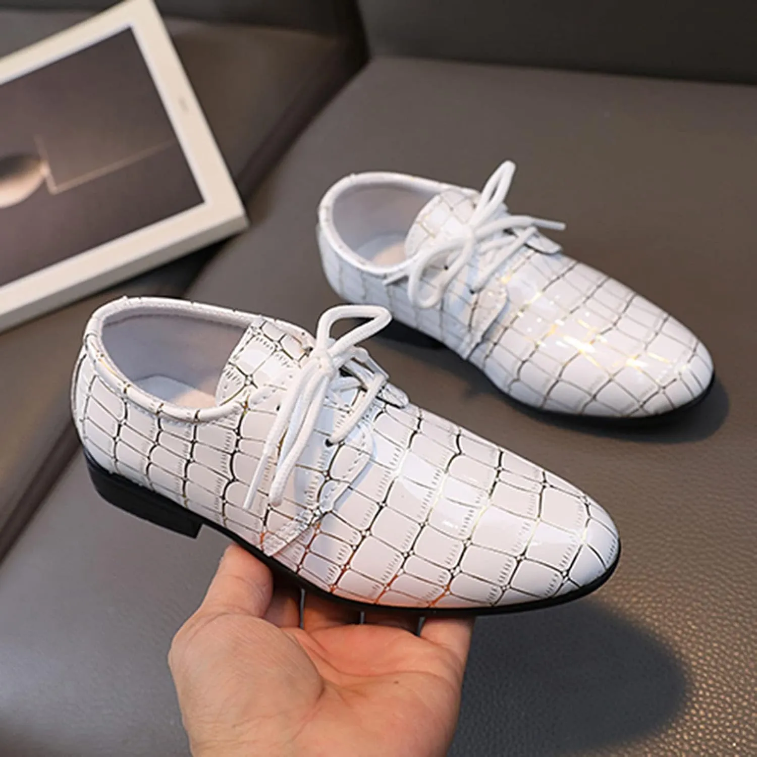 Boys Pointed Toe Dress Shoes Boy??s Dress Oxford Formal Shoes Toddler Lace Up Loafer Wedding Shoes Leather Shoes