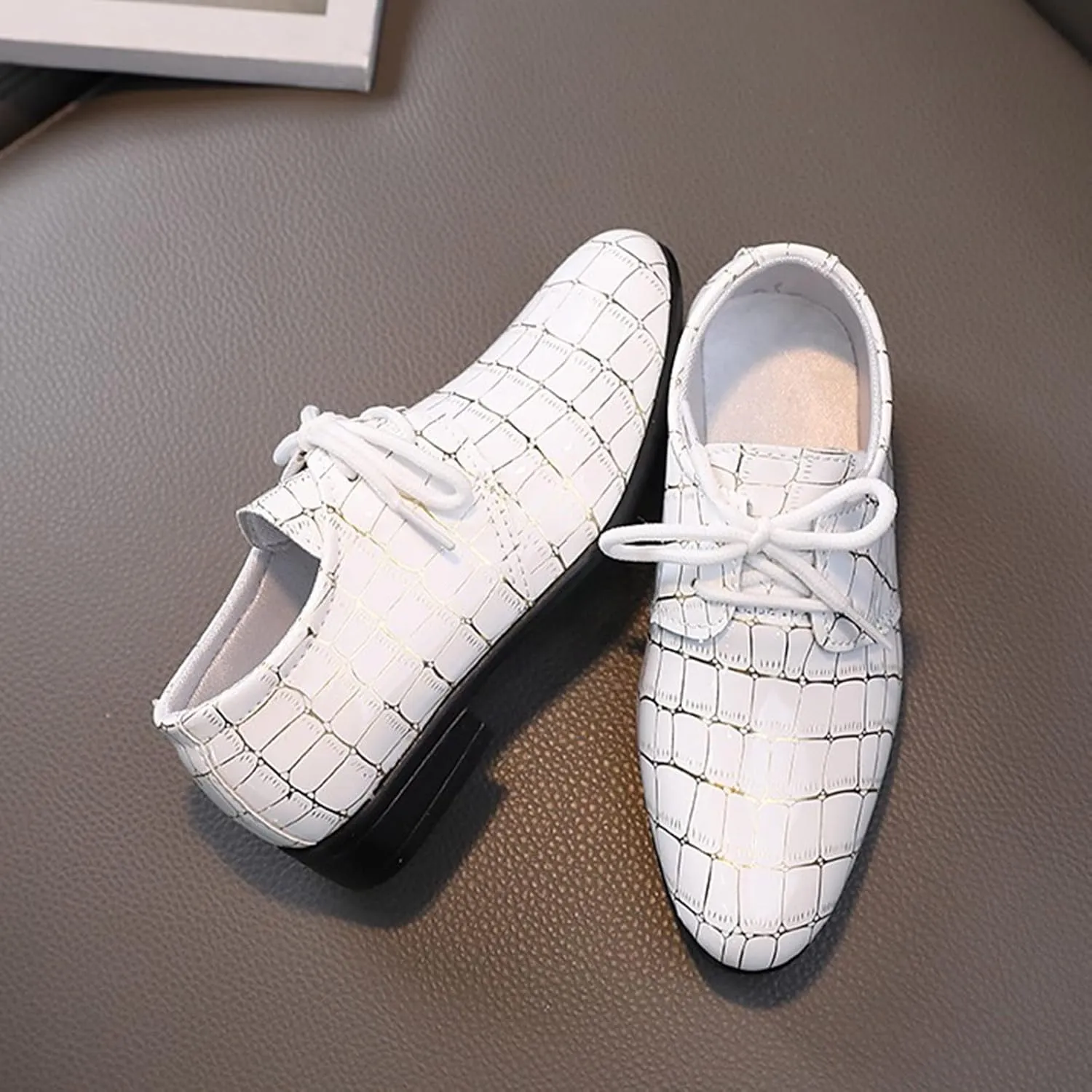 Boys Pointed Toe Dress Shoes Boy??s Dress Oxford Formal Shoes Toddler Lace Up Loafer Wedding Shoes Leather Shoes