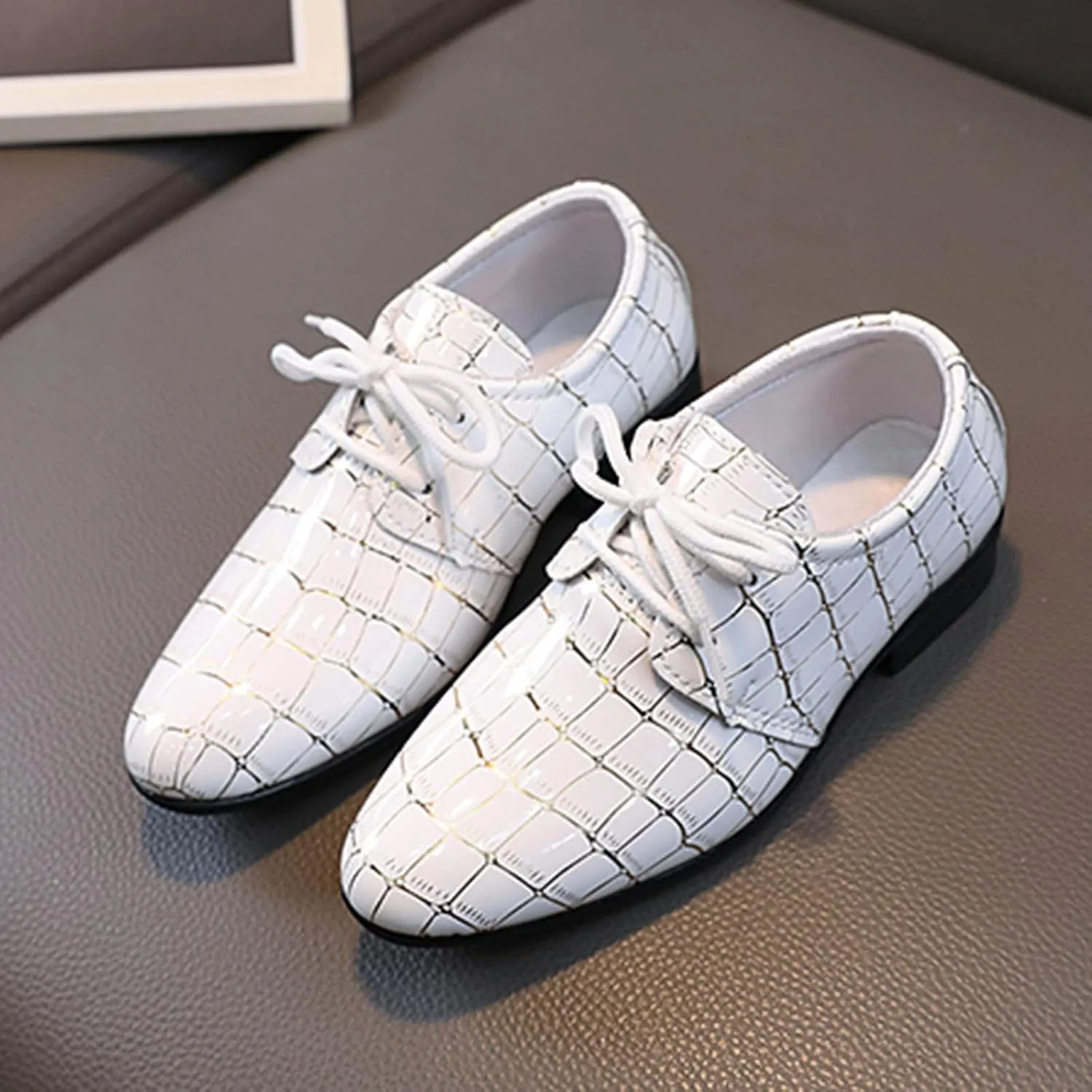 Boys Pointed Toe Dress Shoes Boy??s Dress Oxford Formal Shoes Toddler Lace Up Loafer Wedding Shoes Leather Shoes