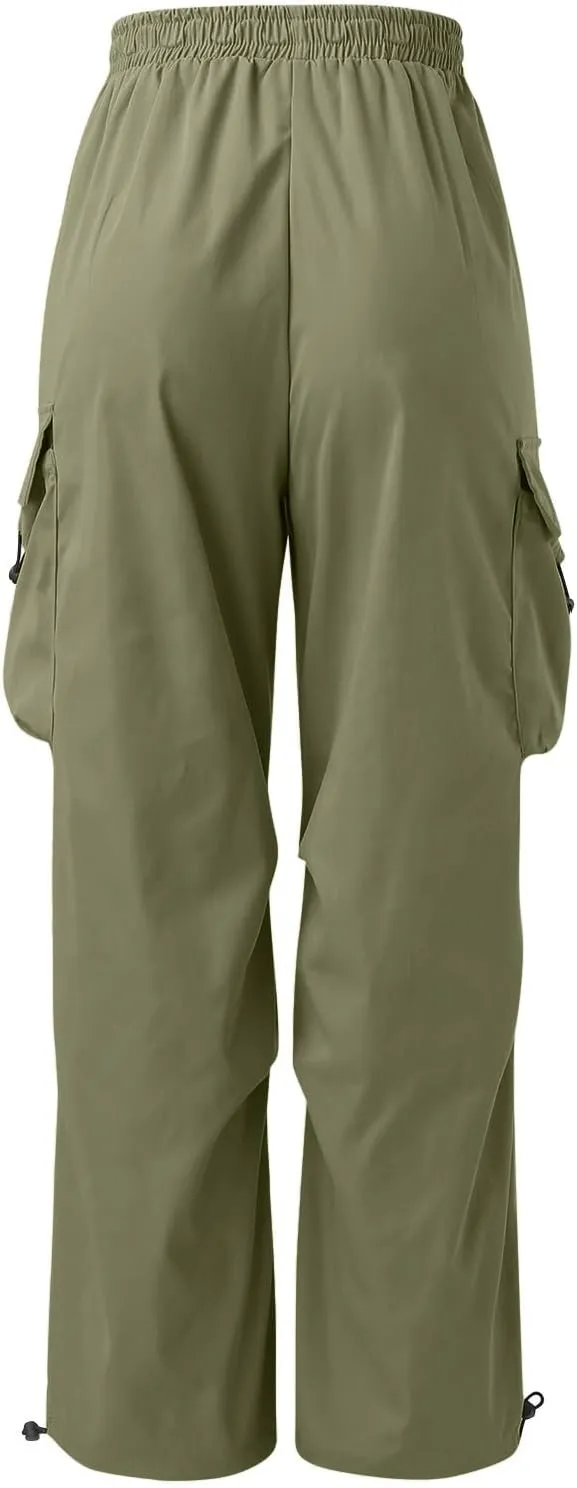 Cargo Combat Pant for Men Elastic Waist Work Pant Multi Pockets Casual Wide Leg Cargo Joggers Men