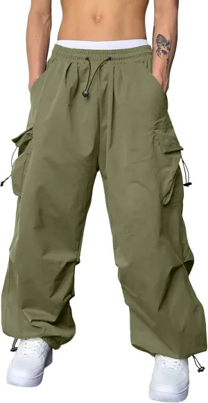 Cargo Combat Pant for Men Elastic Waist Work Pant Multi Pockets Casual Wide Leg Cargo Joggers Men