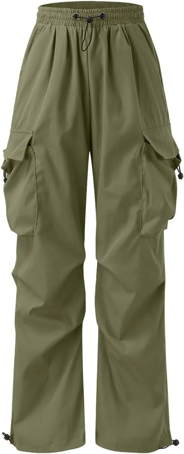 Cargo Combat Pant for Men Elastic Waist Work Pant Multi Pockets Casual Wide Leg Cargo Joggers Men