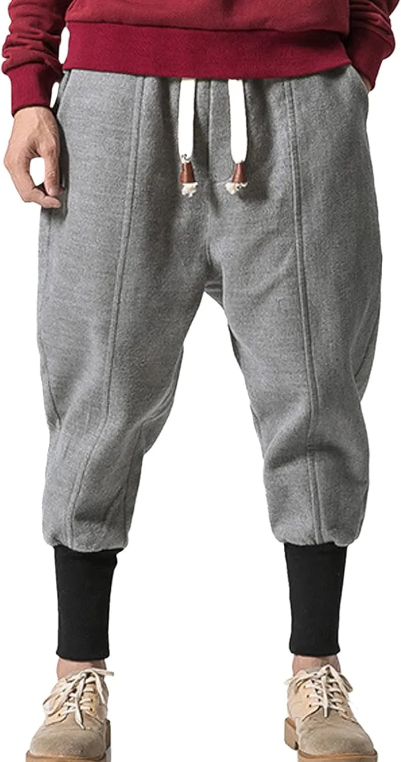 Cargo Pants for Men Big and Tall Fleece Cargo Pants Cargo Sweatpants for Men Sweatpants Open Bottom Drawstring Cargo