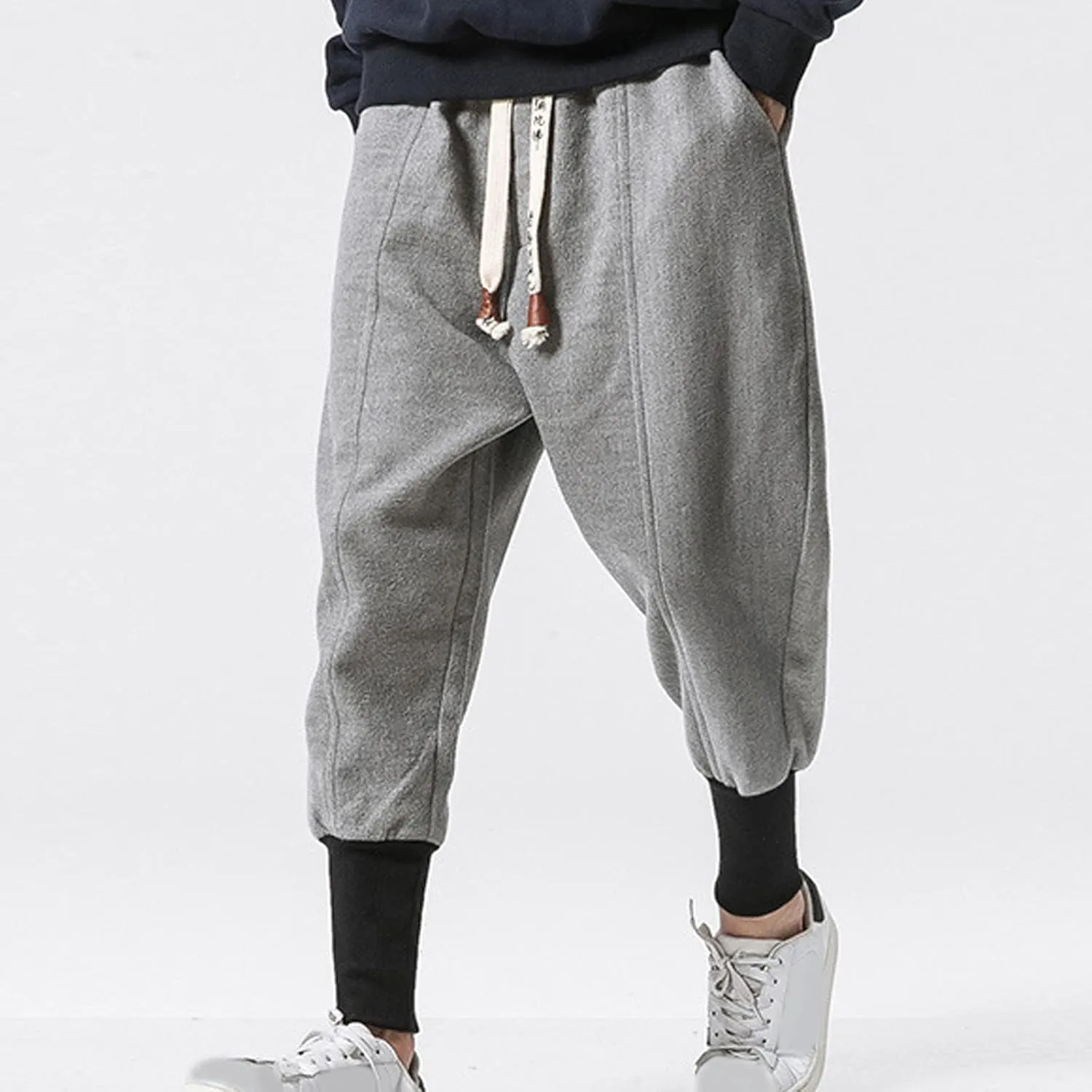Cargo Pants for Men Big and Tall Fleece Cargo Pants Cargo Sweatpants for Men Sweatpants Open Bottom Drawstring Cargo