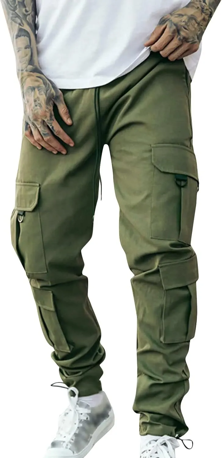Cargo Pants for Men Big and Tall for Men with Pockets Ripstop Cargo Pants Casual Color Solid Men's Trousers Leggings