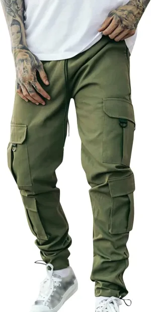 Cargo Pants for Men Big and Tall for Men with Pockets Ripstop Cargo Pants Casual Color Solid Men's Trousers Leggings