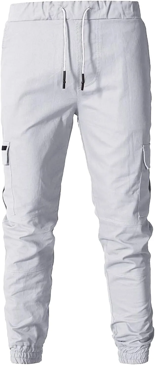 Cargo Pants for Men Big and Tall Pants Drawstring Trousers Men's Cargo Pant Straight Leg Relaxed Casual Work Ripstop