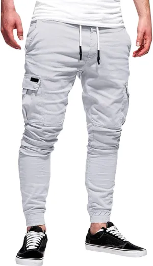 Cargo Pants for Men Big and Tall Pants Drawstring Trousers Men's Cargo Pant Straight Leg Relaxed Casual Work Ripstop