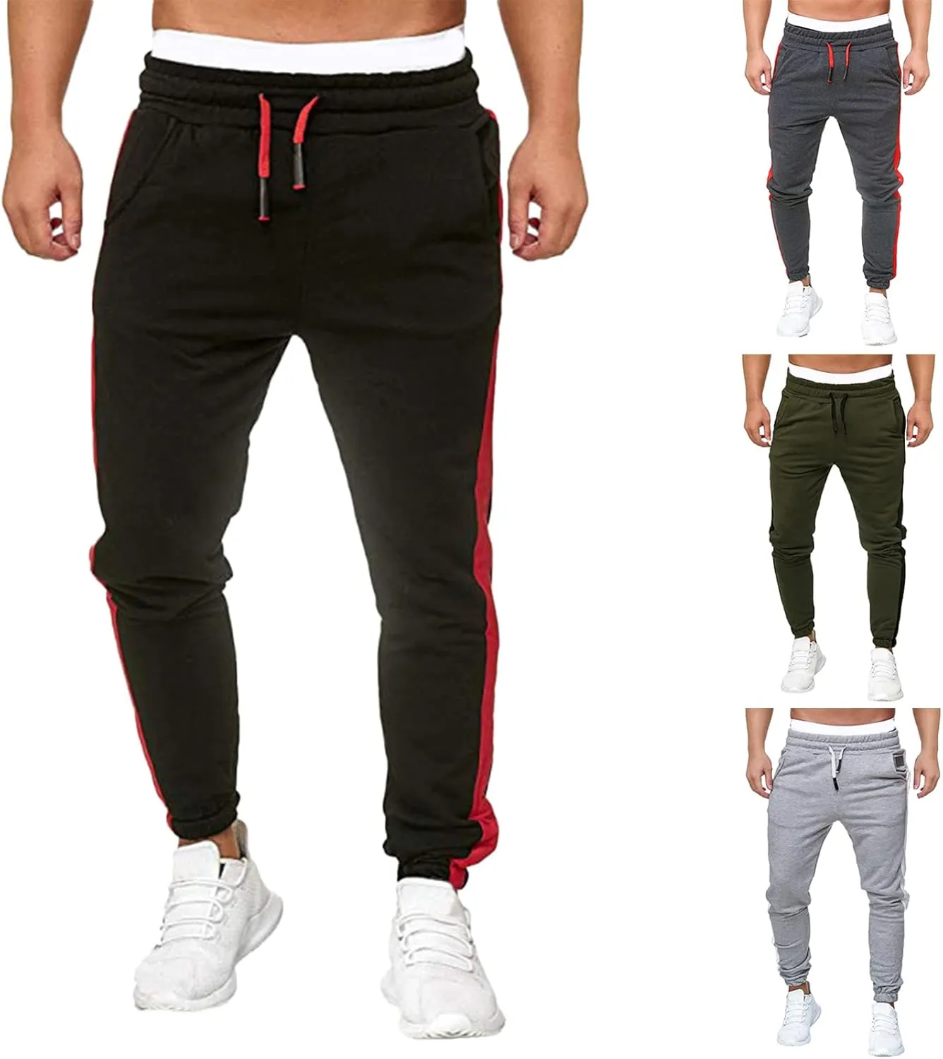 Cargo Pants for Men Big and Tall, Pockets Men Splicing Printed Overalls Casual Pocket Sport Work Casual Trouser Pants
