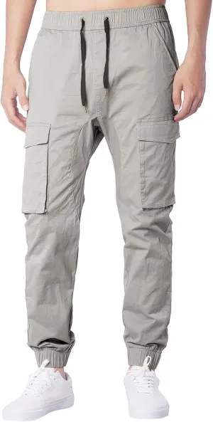 Cargo Pants for Men Big and Tall, Sports Outdoor Trousers Mens Sweatpants with Zipper Fly Tapered Gym Running Workout