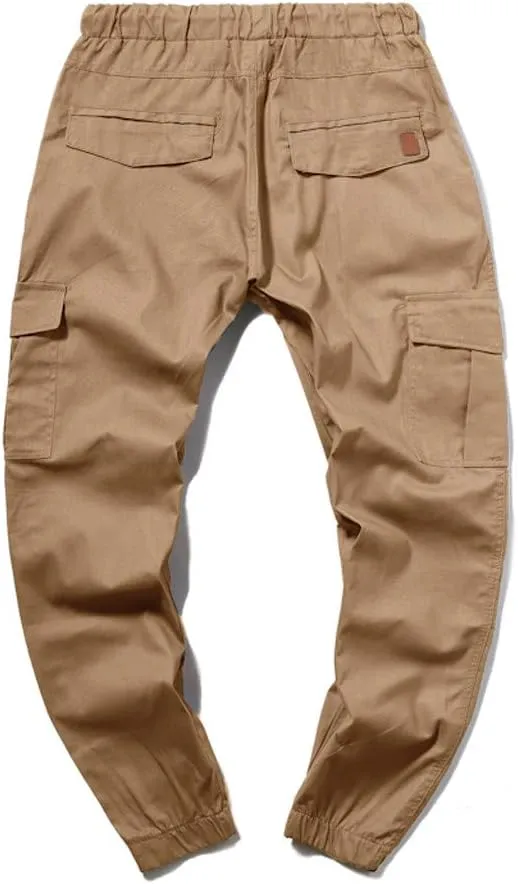 Cargo Pants for Men Relaxed Fit Sweatpants Stretch Elastic Waist Multiple Pockets Sports Pants Fitness Sports Trouser