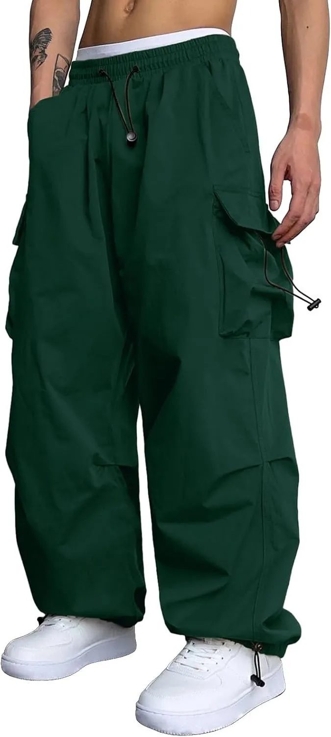 Cargo Pants Men Loose Fit Casual Joggers Elasticated Waist Cargo Work Combat Pant Multi Pockets