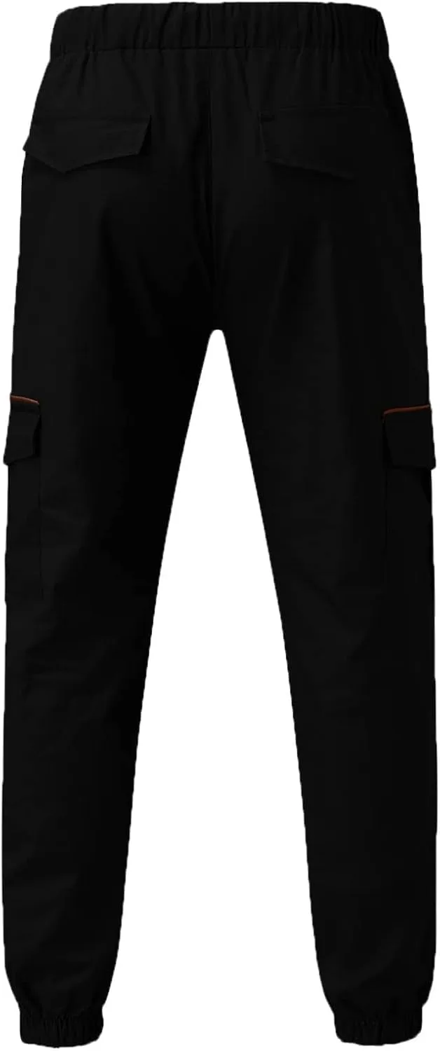 Cargo Sweatpants for Men Adjustable Bungee Cord Open Bottom Cargo Pants for Men Casual Mens Cargo Pants Mens Hiking