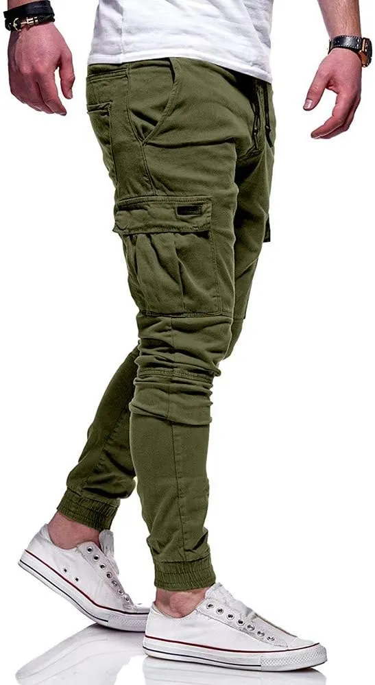 Cargo Sweatpants for Men Big and Tall Athletic Pants for Men Mens Autumn and Winter High Street Fashion Leisure Loose