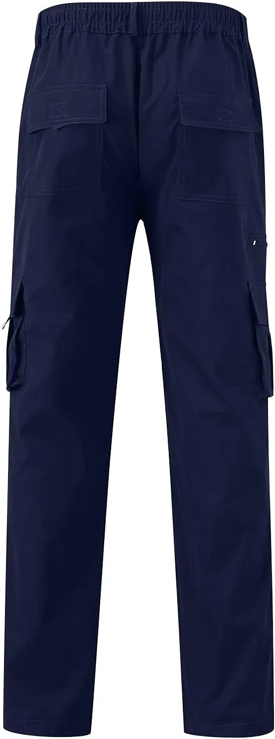 Cargo Sweatpants for Men Big and Tall Jogger Drawstring Trousers Pockets Sweatpants Workout Sports Pant Casual Cotton