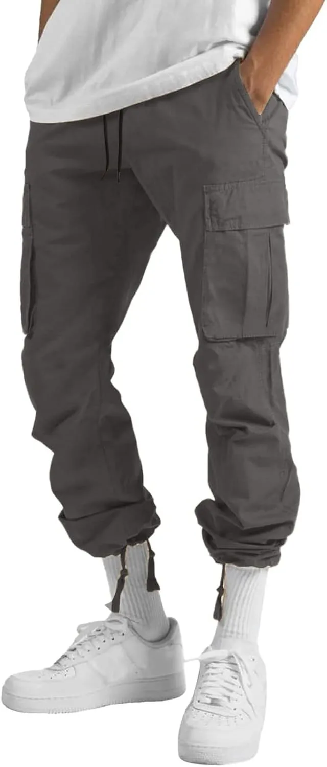 Cargo Sweatpants for Men Big and Tall Pants for Running Sweatpants Hiking Mens Sweatpants Casual Cotton Chinos Cargo
