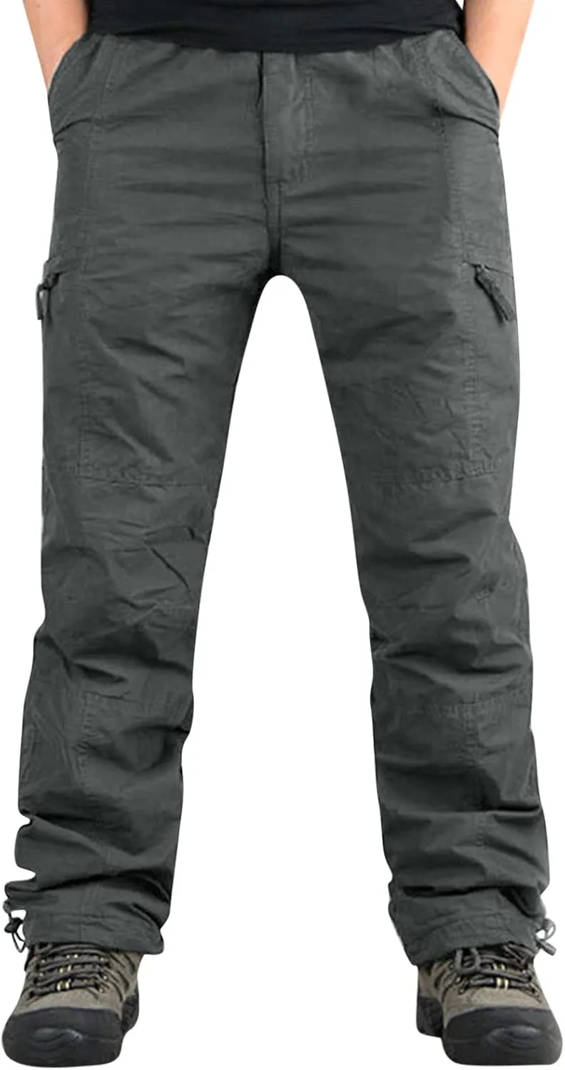 Cargo Sweatpants for Men Fleece Jogger Pants Big & Tall Sizes Sweatpants for Men with Pockets Men's Casual Pants Hip