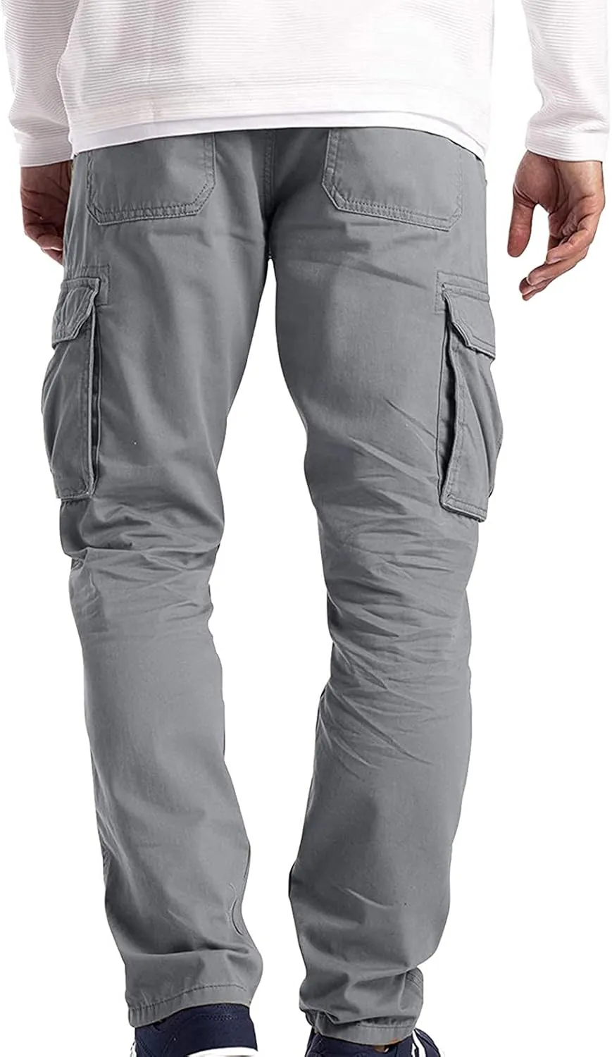 Cargo Trousers for Men Casual Long Trousers Men Athletic Jogger Sports Outdoor Trousers Men's Sweatpants with Zipper