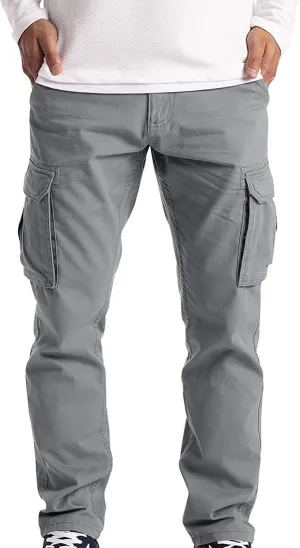 Cargo Trousers for Men Casual Long Trousers Men Athletic Jogger Sports Outdoor Trousers Men's Sweatpants with Zipper