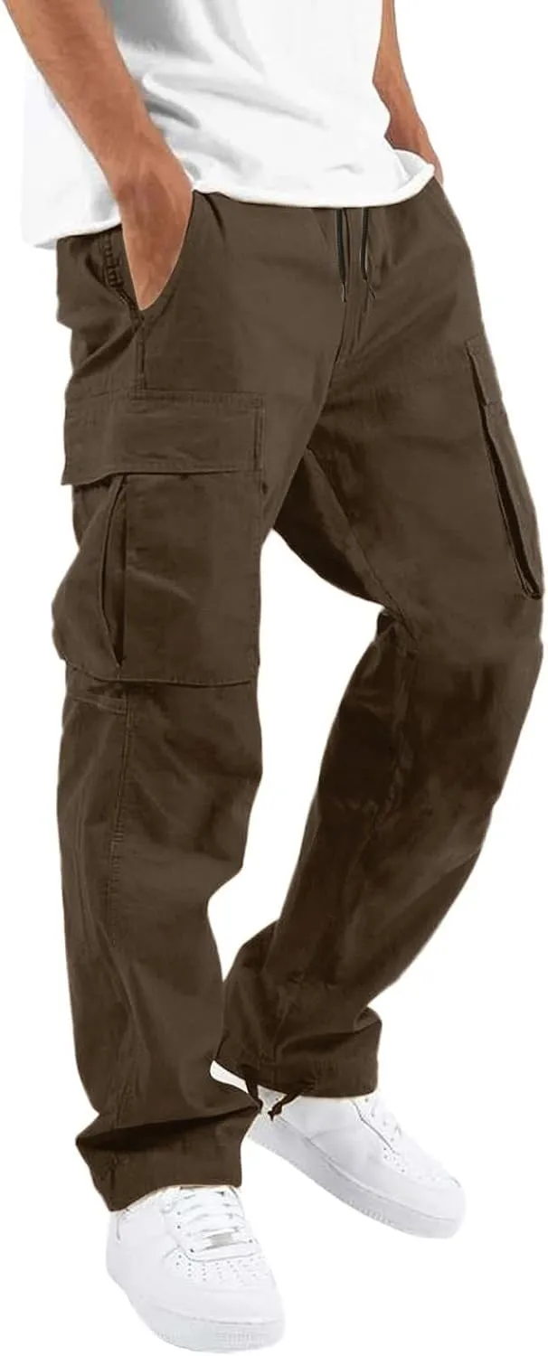 Cargo Trousers for Men Pocket Winter Sweat Pants Athletic Pants for Men Cargo Fleece Sweatpants with Pockets Cargo