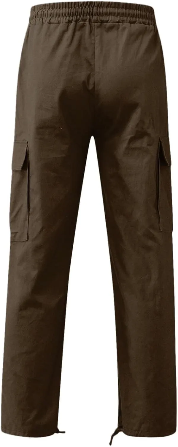 Cargo Trousers for Men Pocket Winter Sweat Pants Athletic Pants for Men Cargo Fleece Sweatpants with Pockets Cargo